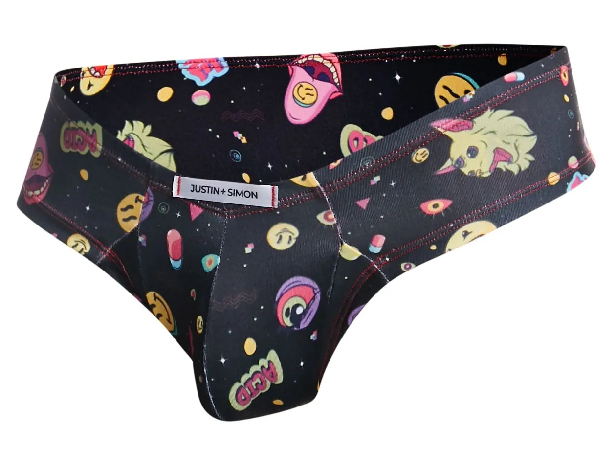 Bekleidung_Justin   Simon_Herrenunterwäsche JUSTIN SIMON XSJ22 Cheek Slip Farbe Psychodelic