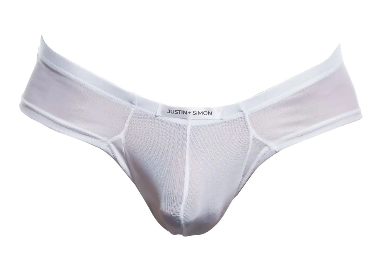 Bekleidung_Justin   Simon_Herrenunterwäsche JUSTIN SIMON XSJ22 Cheek Slip Farbe Weiß Mesh