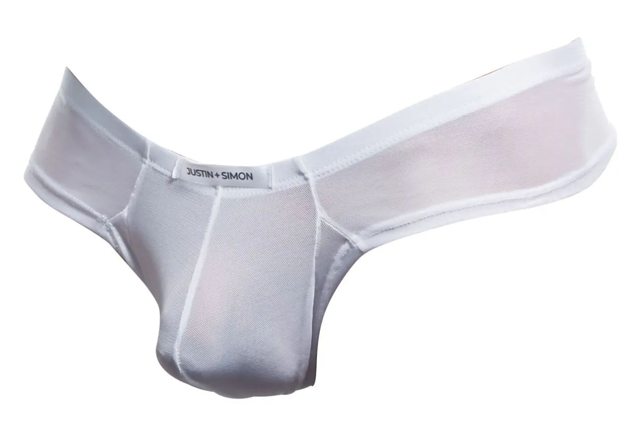 Bekleidung_Justin   Simon_Herrenunterwäsche JUSTIN SIMON XSJ22 Cheek Slip Farbe Weiß Mesh