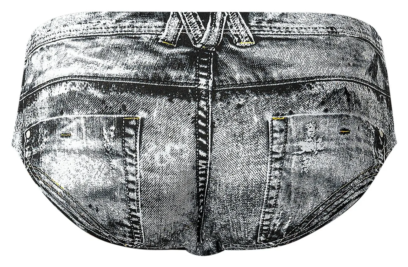 Bekleidung_Herren Power_Herrenunterwäsche Male Power 486-286 Schmutziger Denim Bikini Farbe Denim Druck