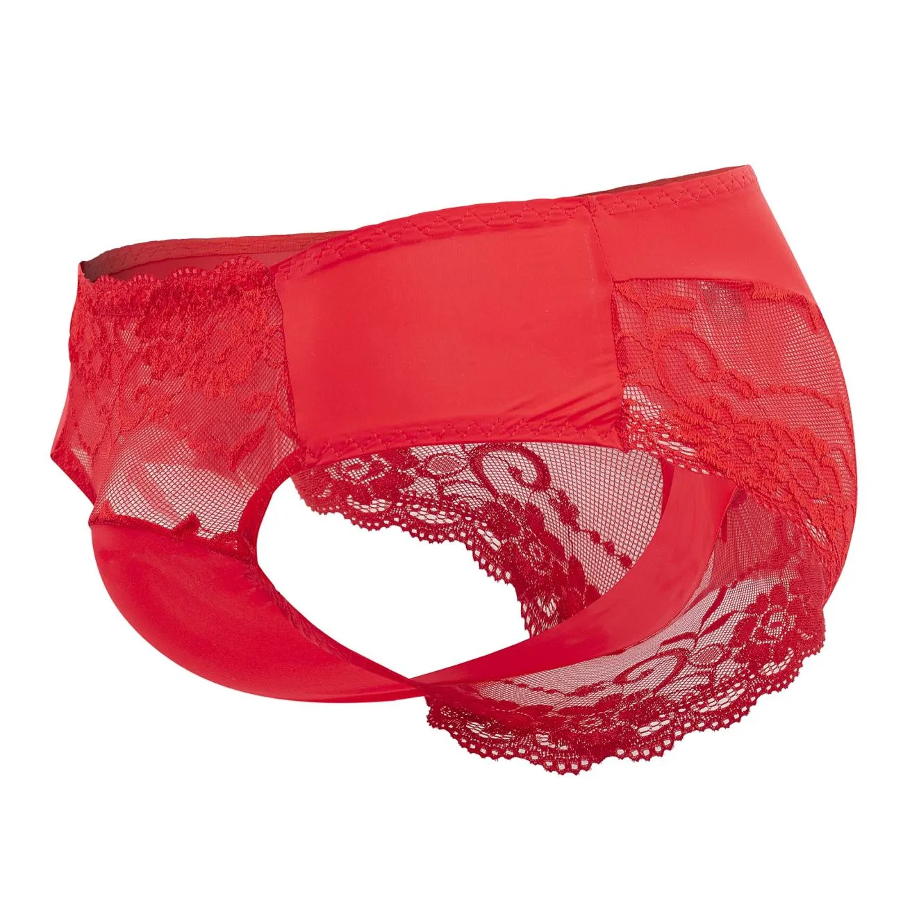 Bekleidung_Herren Power_Herrenunterwäsche Male Power 492-280 Verspieltes Spitzen-Bikini Einfarbiger Pouch Farbe Rot