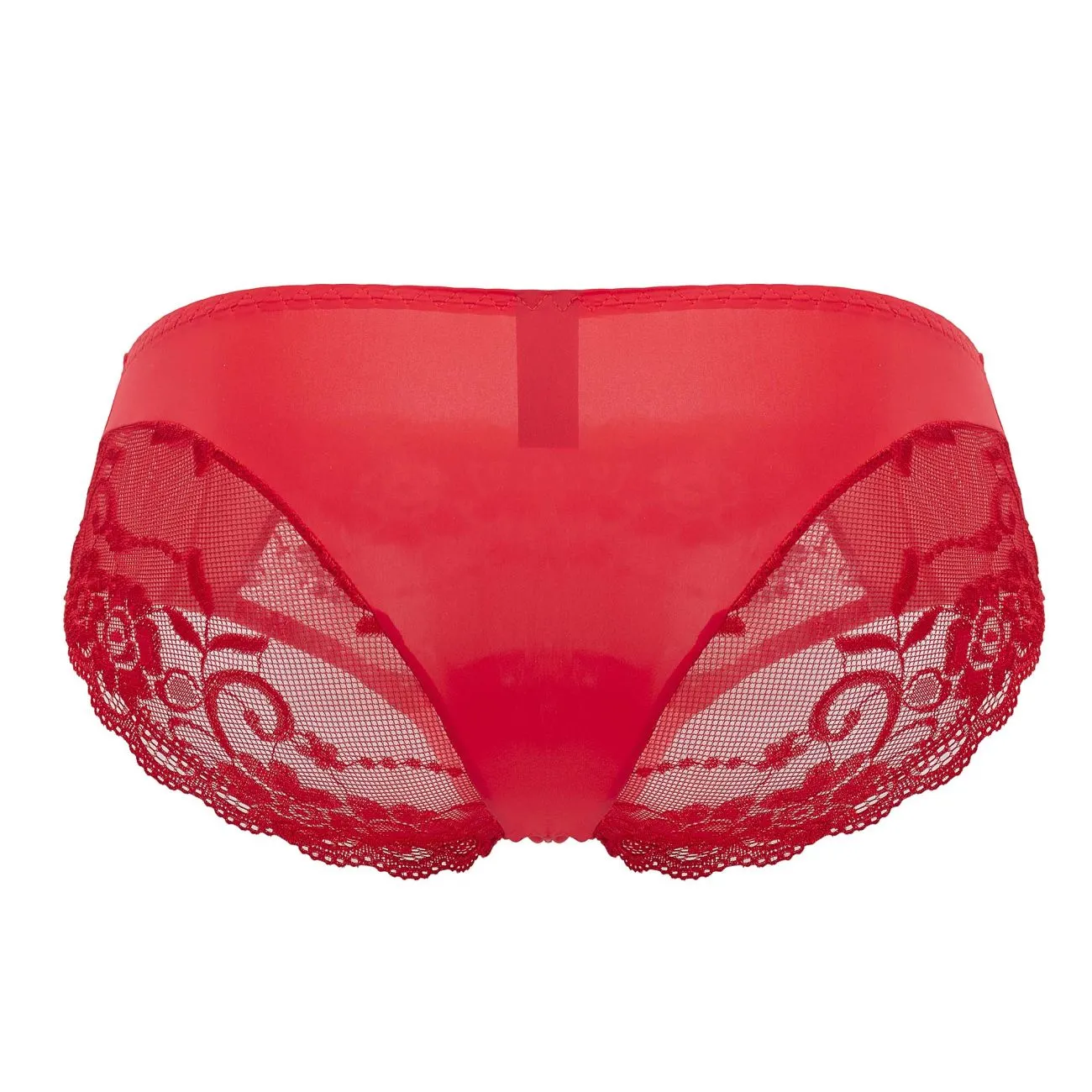 Bekleidung_Herren Power_Herrenunterwäsche Male Power 492-280 Verspieltes Spitzen-Bikini Einfarbiger Pouch Farbe Rot
