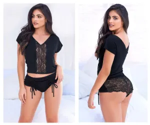 Bekleidung_Mapale_Damen Top und freche Schlafanzug-Hose Set