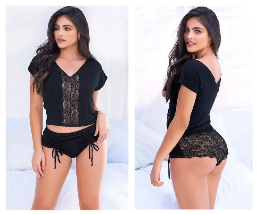 Bekleidung_Mapale_Damen Top und freche Schlafanzug-Hose Set