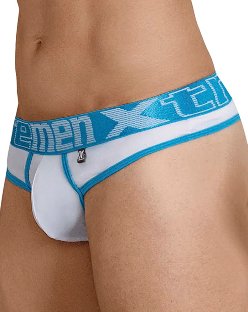Kleidung_Xtremen_Herrenunterwäsche Xtremen 91031-3 3er Pack Piping Tangas Grün-Weiß-Blau