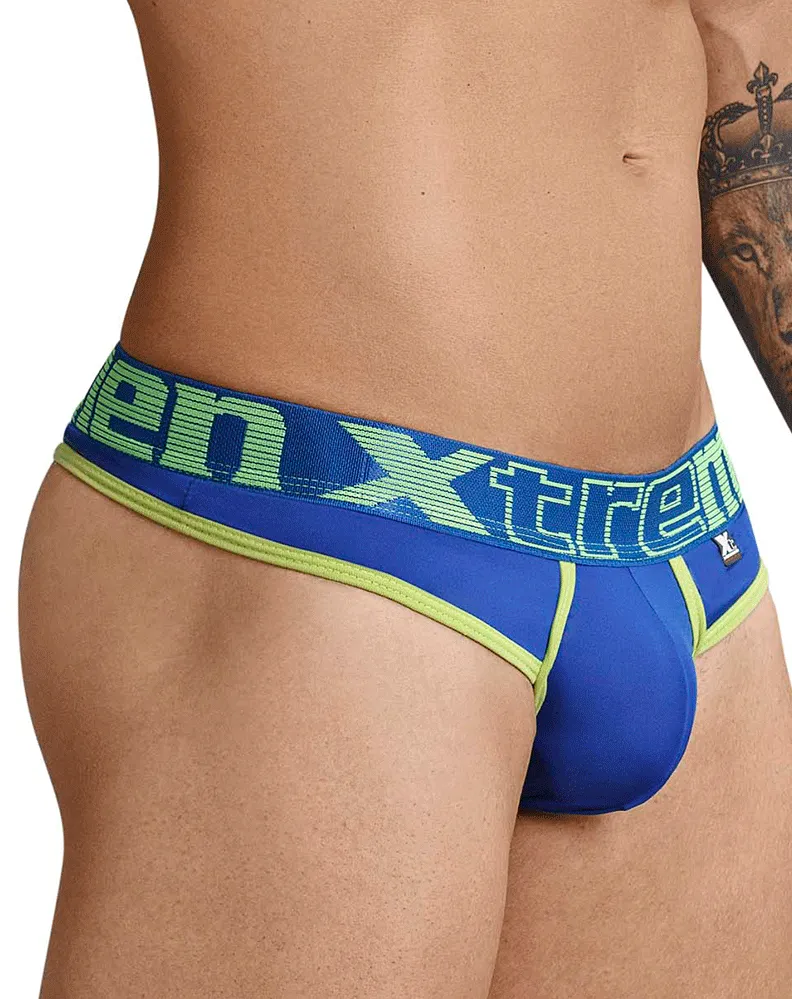 Kleidung_Xtremen_Herrenunterwäsche Xtremen 91031-3 3er Pack Piping Tangas Grün-Weiß-Blau