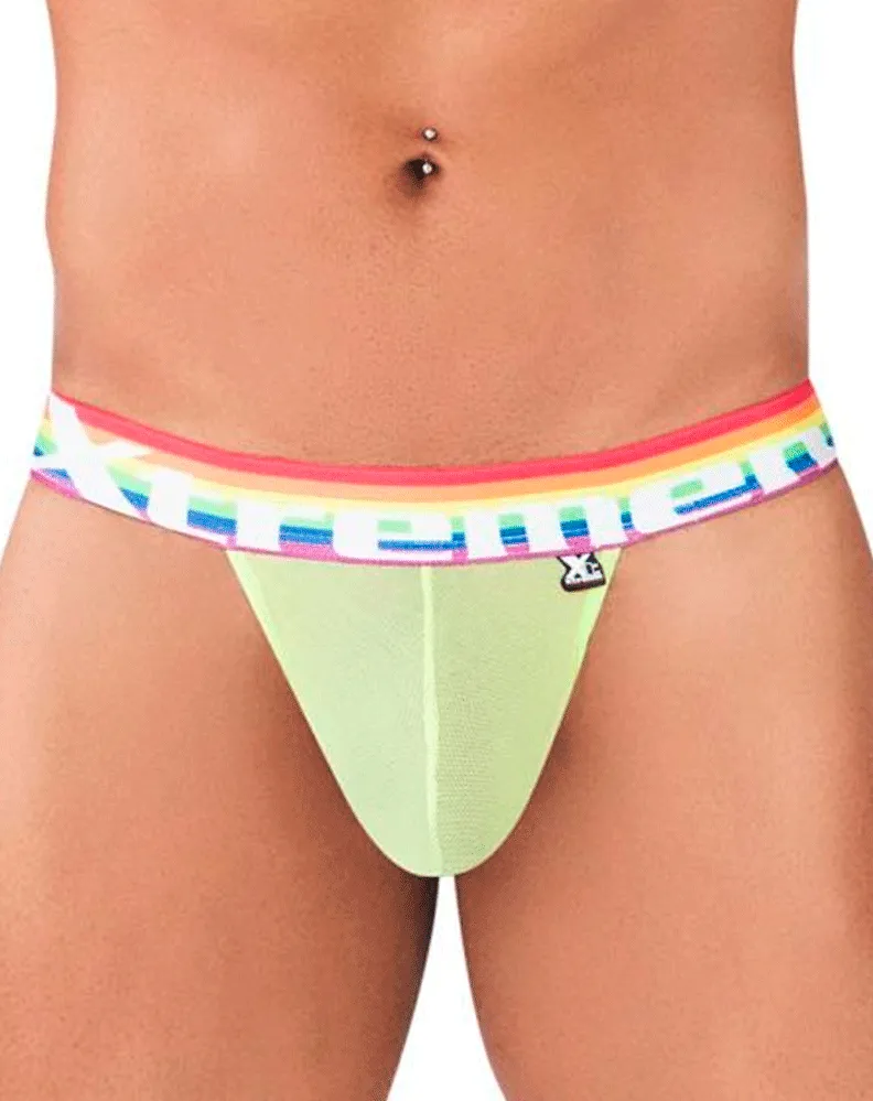 Clothing_Xtremen_Herrenunterwäsche Xtremen 91104 Pride Mesh Bikini Neon Grün