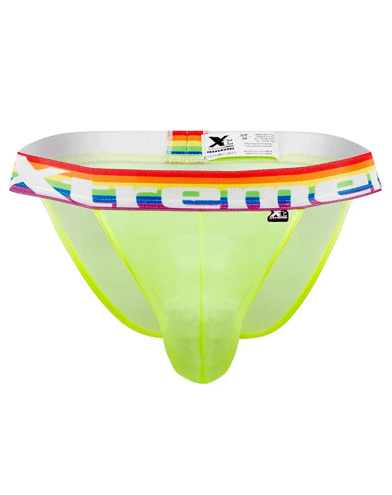 Clothing_Xtremen_Herrenunterwäsche Xtremen 91104 Pride Mesh Bikini Neon Grün