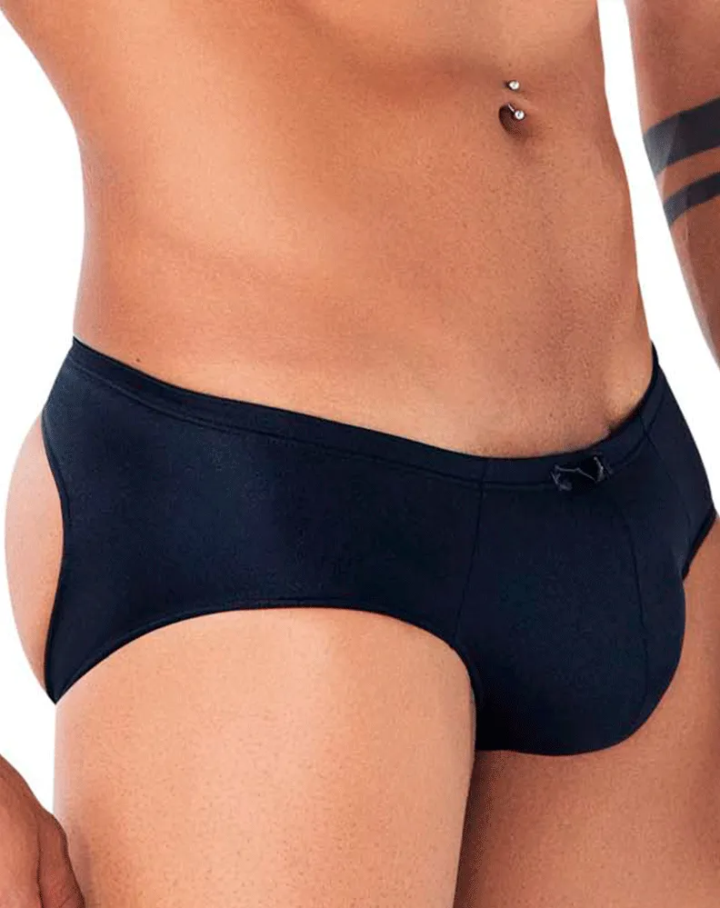 Kleidung_Xtremen_Herrenunterwäsche Xtremen 91111 Super Glanz Jockstrap Schwarz