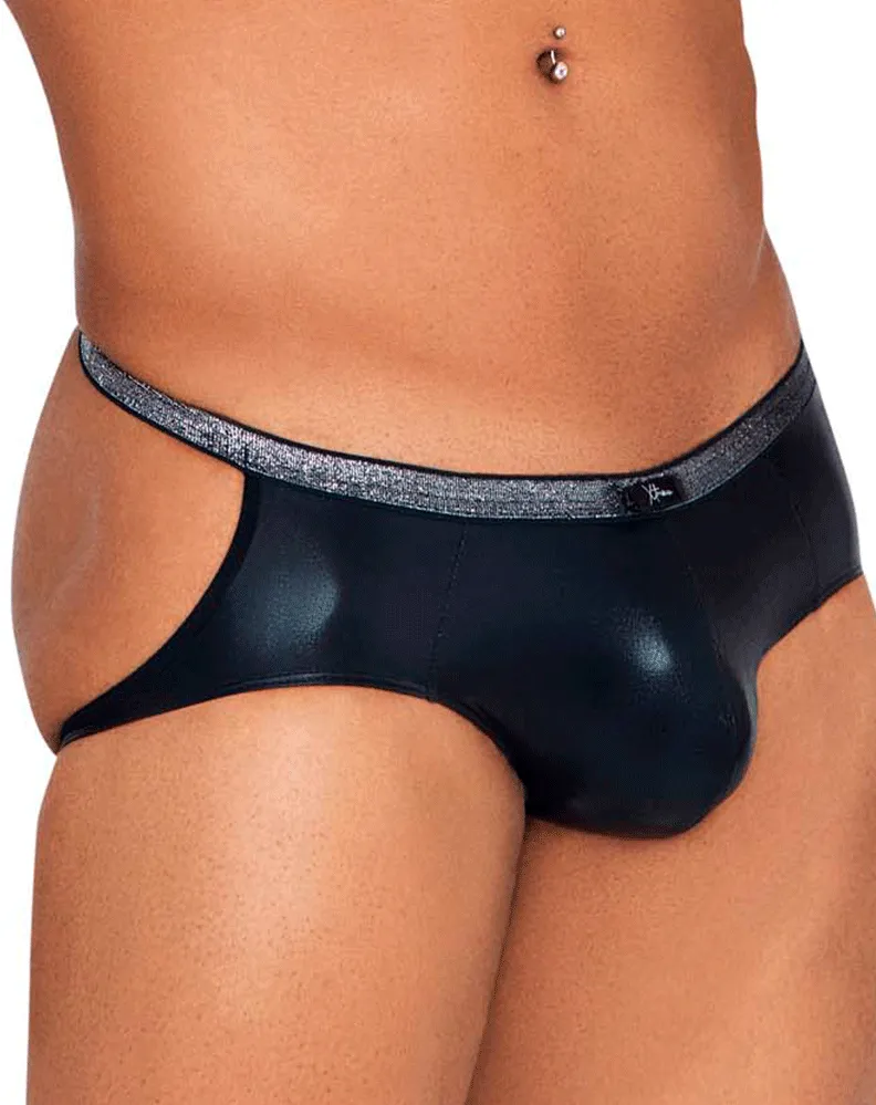 Clothing_Xtremen_Herrenunterwäsche Xtremen 91116 Metallischer Jockstrap Schwarz
