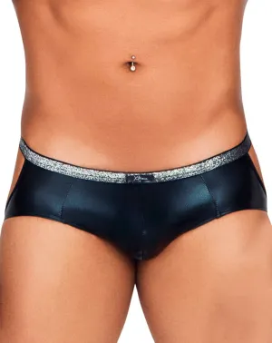 Clothing_Xtremen_Herrenunterwäsche Xtremen 91116 Metallischer Jockstrap Schwarz