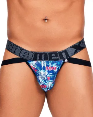 Clothing_Xtremen_Herrenunterwäsche Xtremen 91130 Bedruckter Jockstrap Royal
