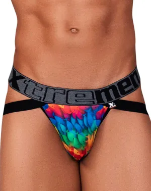Clothing_Xtremen_Herrenunterwäsche Xtremen 91148 Bedruckter Mikrofaser-Jockstrap Regenbogenfisch