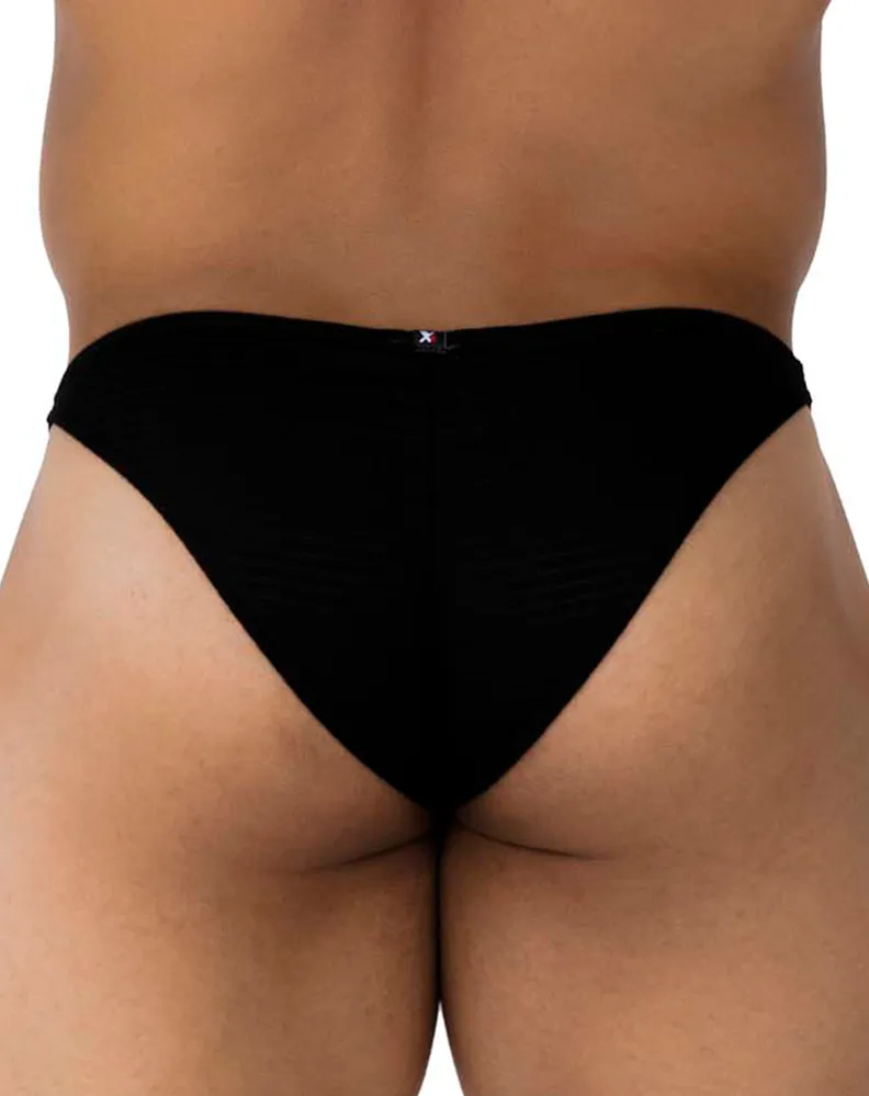 Clothing_Xtremen_Herrenunterwäsche Xtremen 91197 Jacquard-Bikini Schwarz