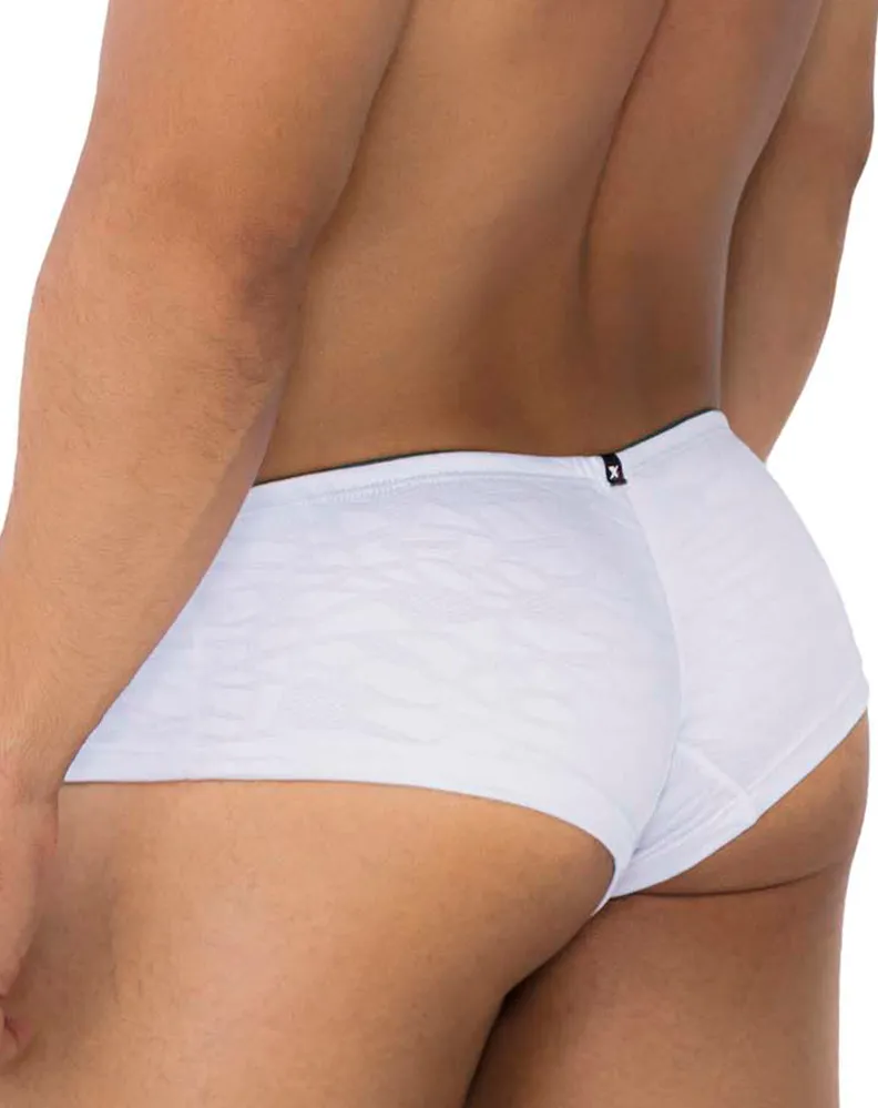 Clothing_Xtremen_Herrenunterwäsche Xtremen 91199 Jacquard-Boxershorts Weiß