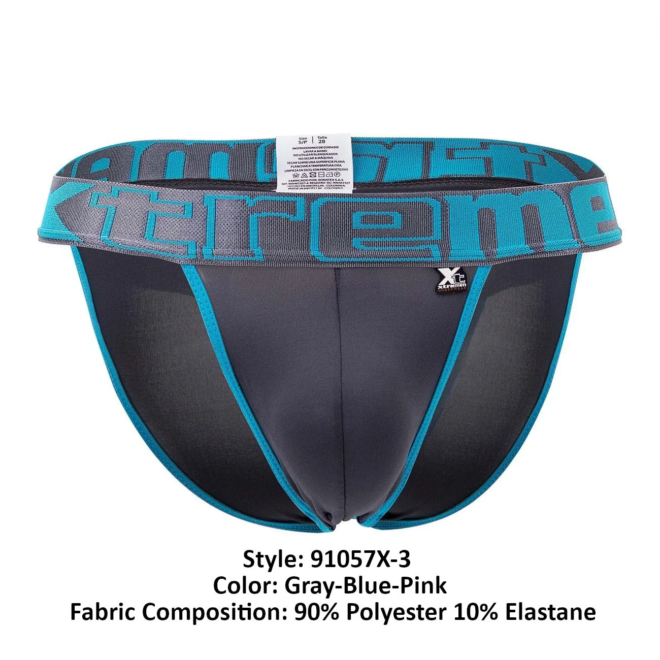 Clothing_Xtremen_Unterwäsche Xtremen 91057X-3 3er Pack Bikini Farbe Grau-Blau-Rosa