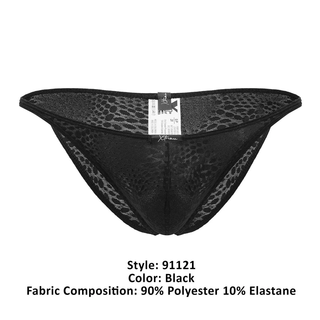 Clothing_Xtremen_Unterwäsche Xtremen 91121 Spitzen-Bikini Farbe Schwarz