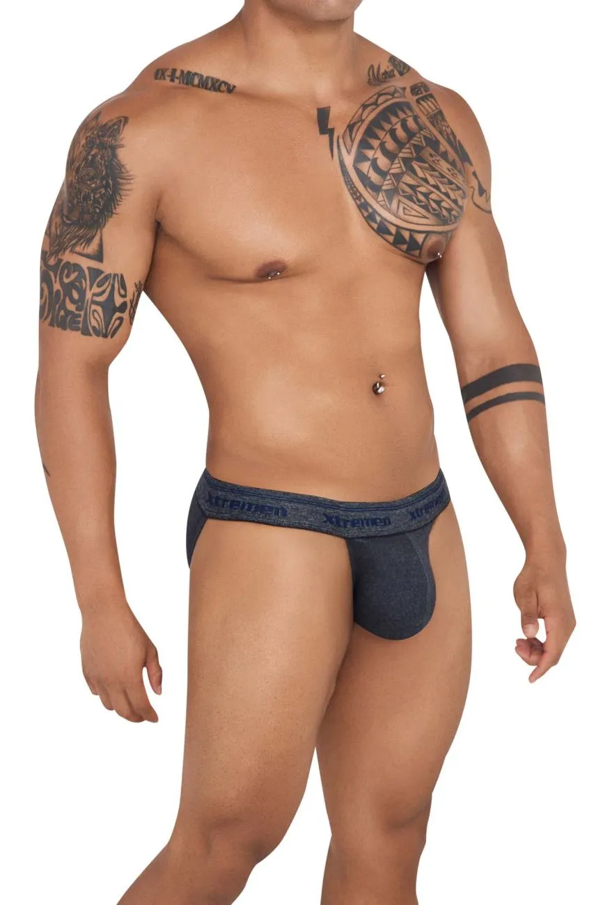 Clothing_Xtremen_Unterwäsche Xtremen 91143 Ultraweicher Bikini Farbe Grau Kreuz