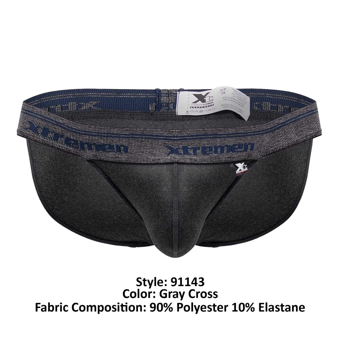 Clothing_Xtremen_Unterwäsche Xtremen 91143 Ultraweicher Bikini Farbe Grau Kreuz