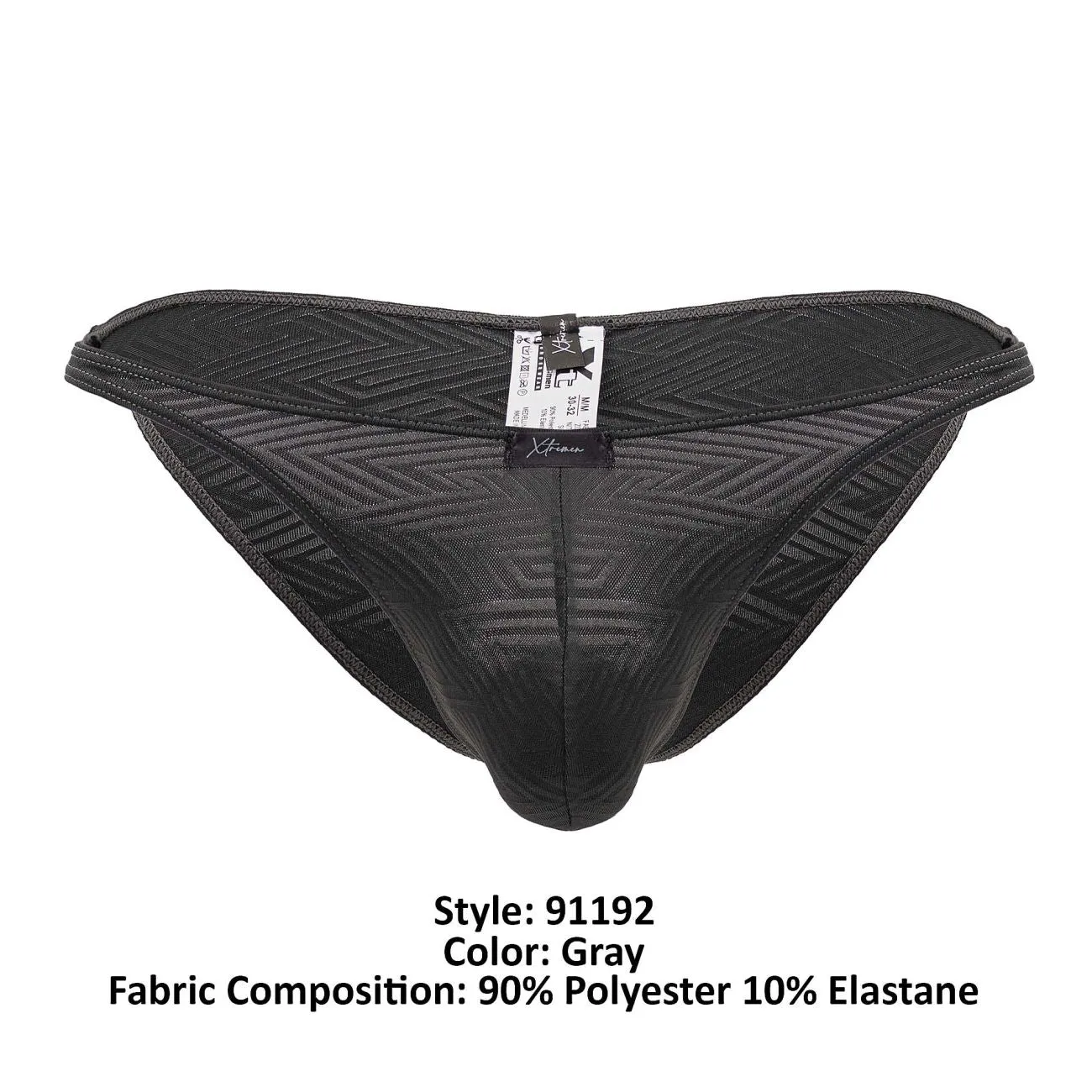 Clothing_Xtremen_Unterwäsche Xtremen 91192 Jacquard-Bikini Farbe Grau