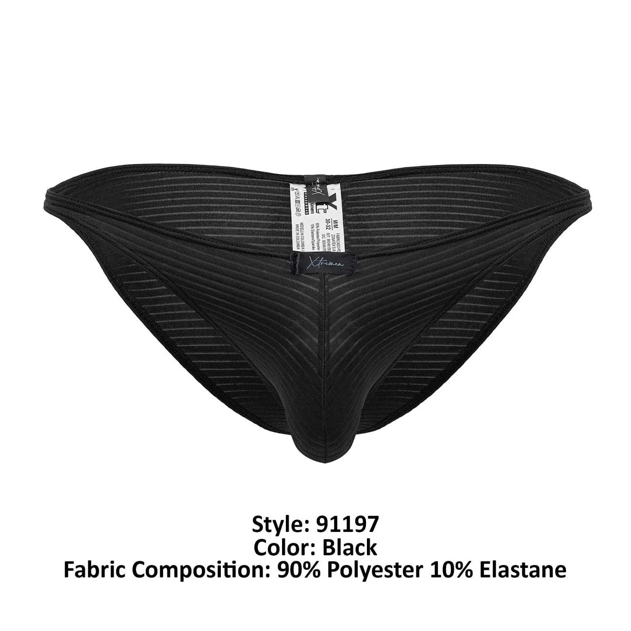 Clothing_Xtremen_Unterwäsche Xtremen 91197 Jacquard-Bikini Farbe Schwarz