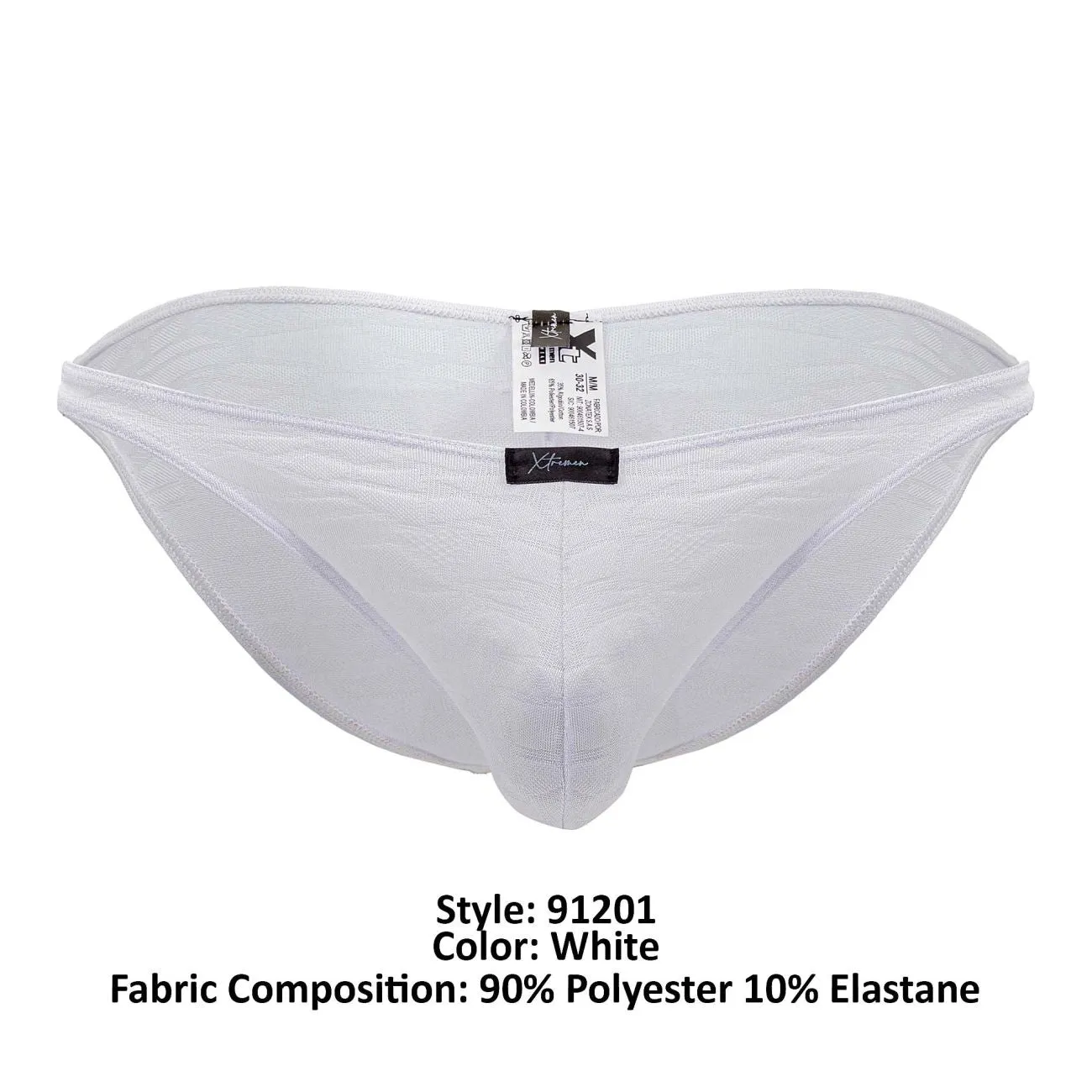 Clothing_Xtremen_Unterwäsche Xtremen 91201 Jacquard-Bikini Farbe Weiß