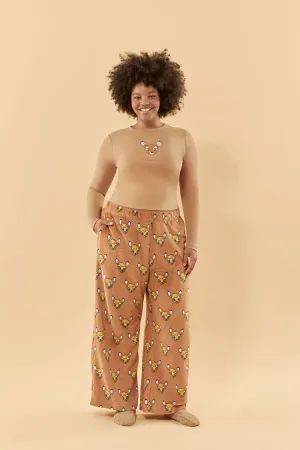 Forever 21 Plus Damen Disney Bambi Schlafanzughose Beige/Mehrfarbig Forever 21