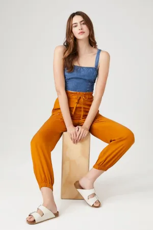 Forever 21 Damen Chambray Jogginghosen mit Kordelzug Kupfer Forever 21