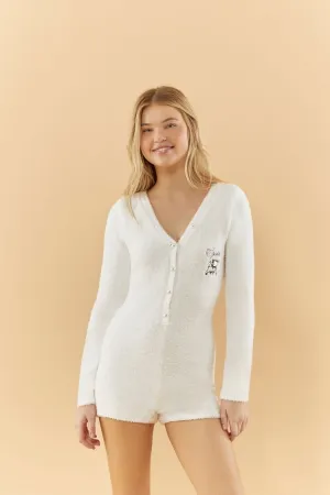 Forever 21 Damen Disney Marie Strick-Strampler Pyjama Weiß/Mehrfarbig Forever 21