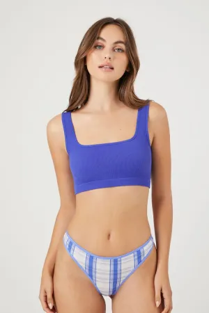 Forever 21 Damen Karo-Sliphöschen Blau/Mehrfarbig Forever 21