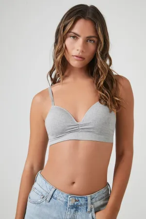Forever 21 Damen Nahtlose Gerüschte Bralette Meliertes Grau Forever 21