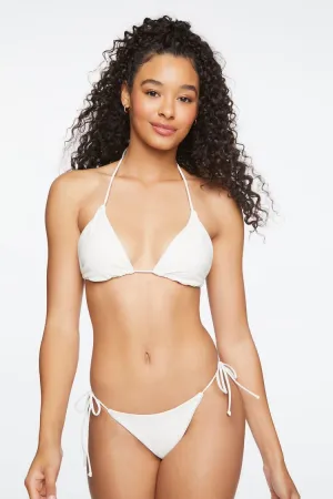 Forever 21 Damen Selbstbindende Bikini-Unterteile Vanille Forever 21
