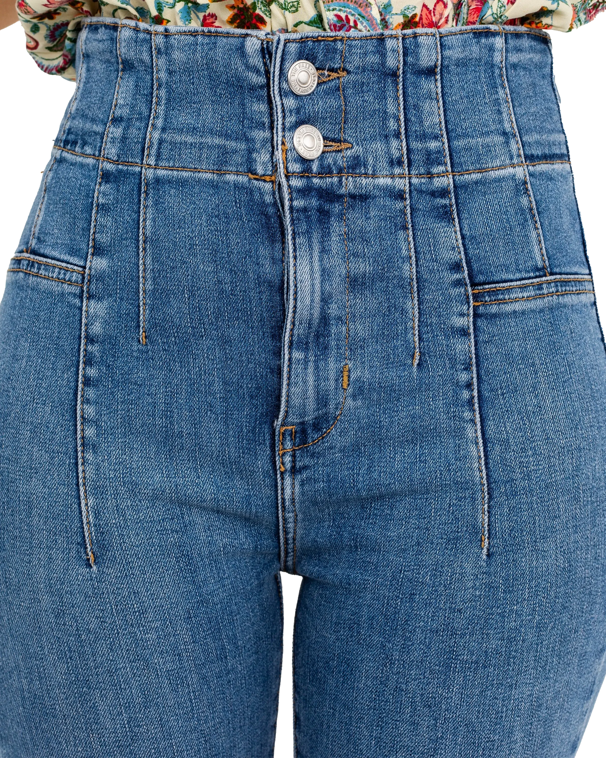 Free People Kleidung Jayde Flare Jeans in Sonnenblau