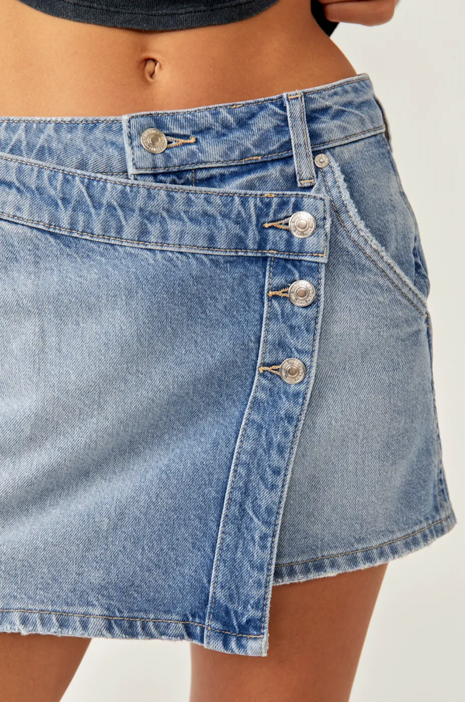 FREE PEOPLE Wynne Denim Rock - Hellindigo