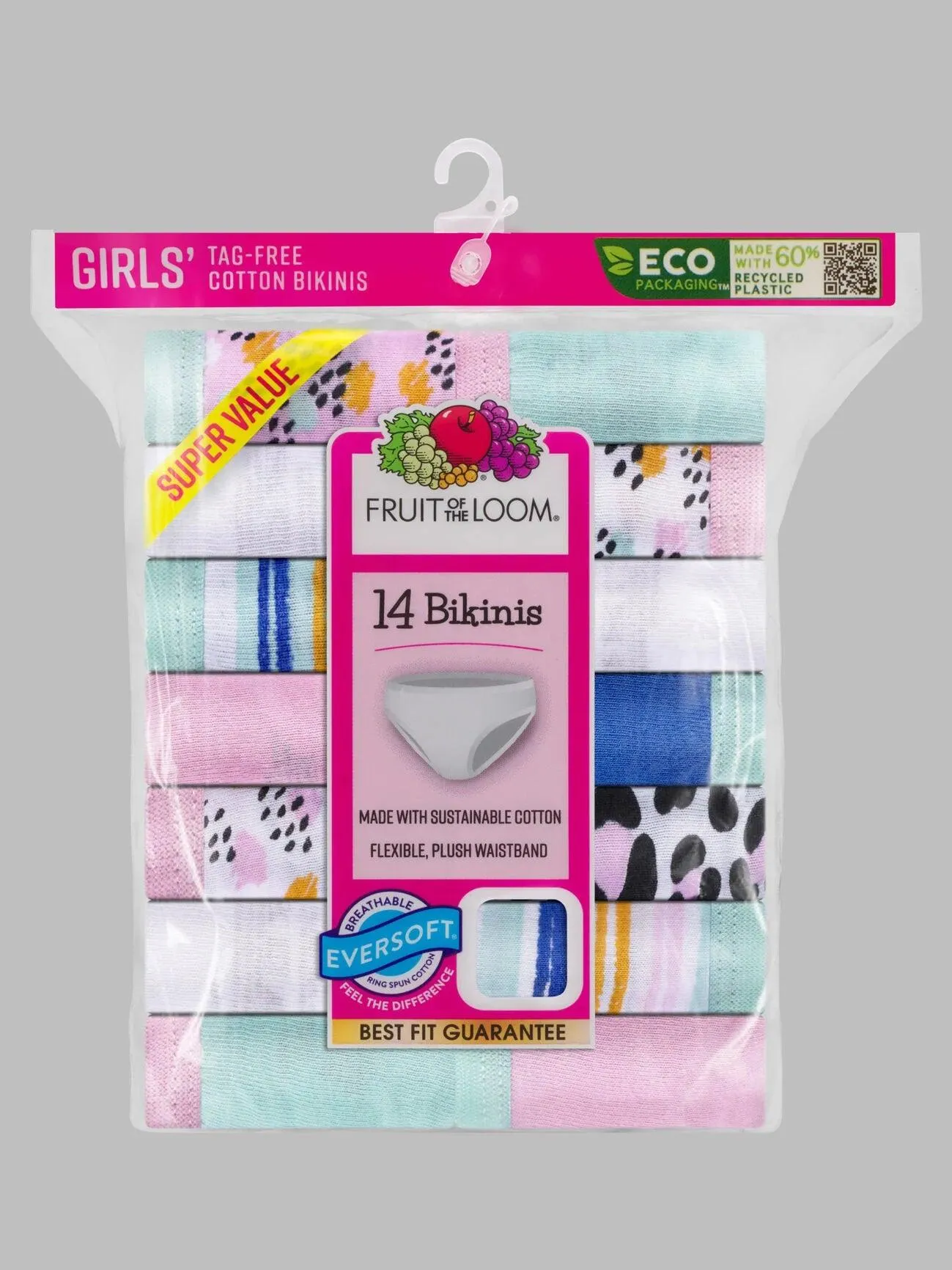 Fruit of the Loom Bikini-Slip für größere Mädchen - 9er Pack Babykids Fruit of the Loom