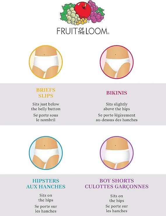 Fruit of the Loom Bikini-Slip für größere Mädchen - 9er Pack Babykids Fruit of the Loom