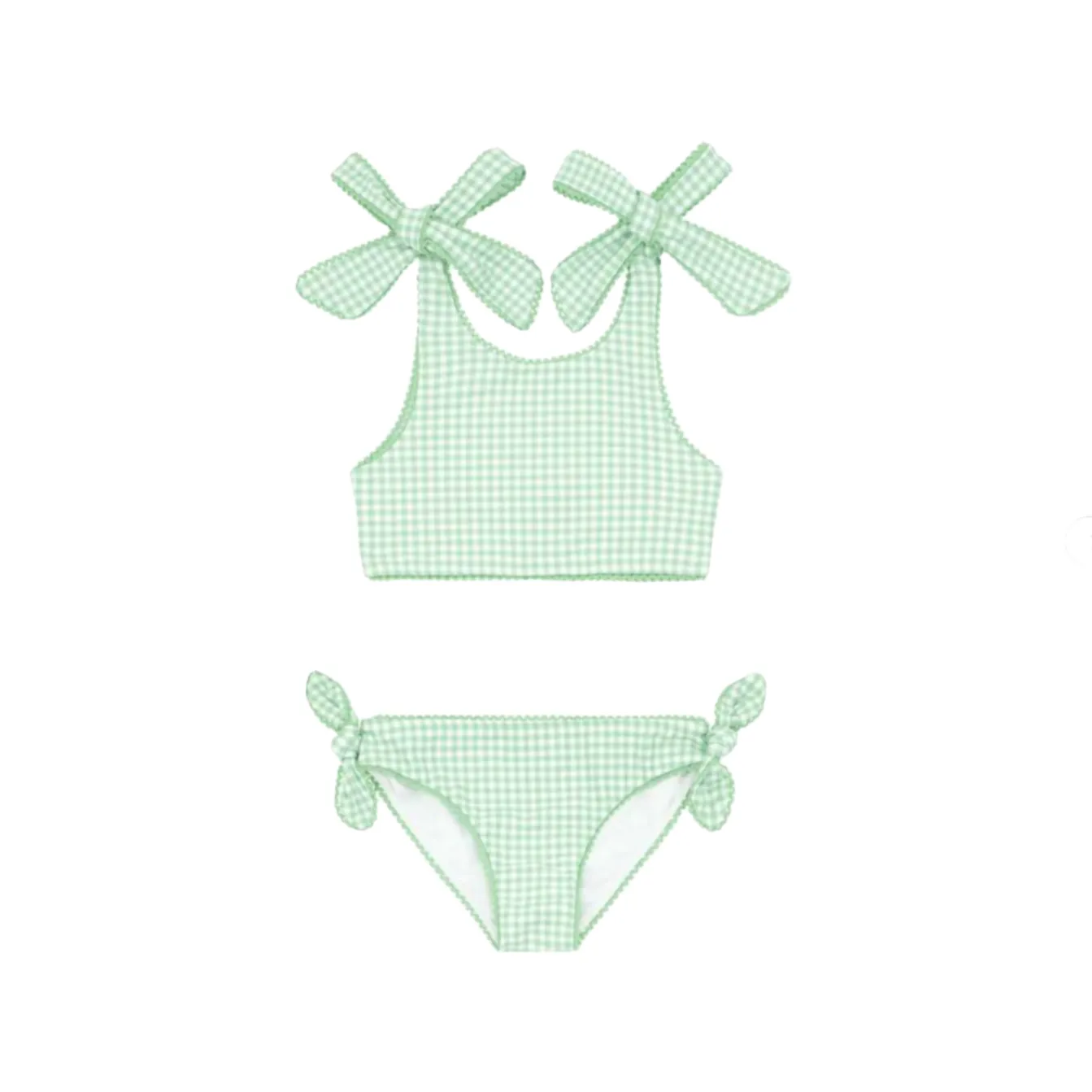 Gingham-Krawattenknoten-Bikini