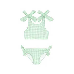 Gingham-Krawattenknoten-Bikini