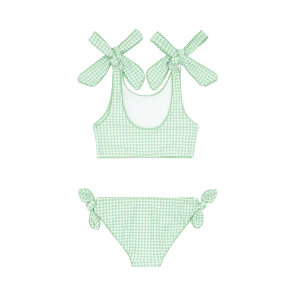 Gingham-Krawattenknoten-Bikini