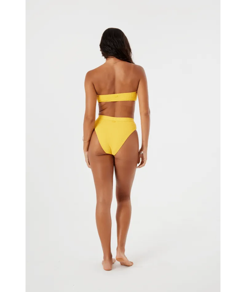Haliewa Bikini-Höschen mit hoher Taille und Bündchen
