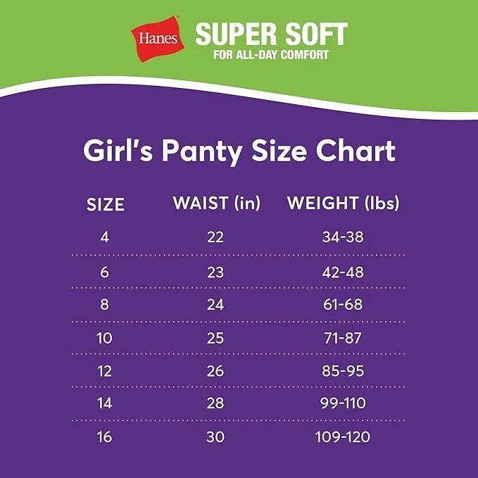 Hanes Mädchen Bunte Etikettenlose Bikini-Slip - 4er Pack Babykids Hanes