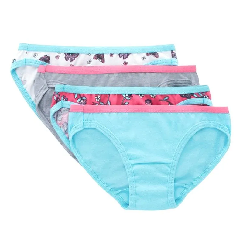 Hanes Mädchen Bunte Etikettenlose Bikini-Slip - 4er Pack Babykids Hanes