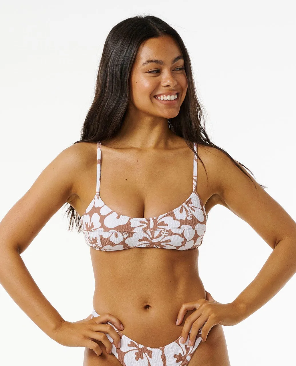 Hibiscus Heat Crop Bikini-Oberteil