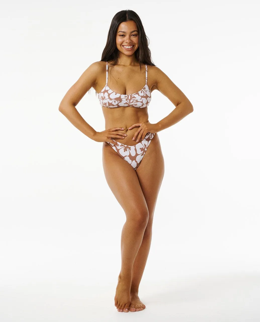 Hibiscus Heat Hi Leg Cheeky Coverage Bikini-Höschen