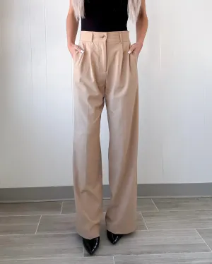 High Society Plissierte Weite Hosen - Khaki