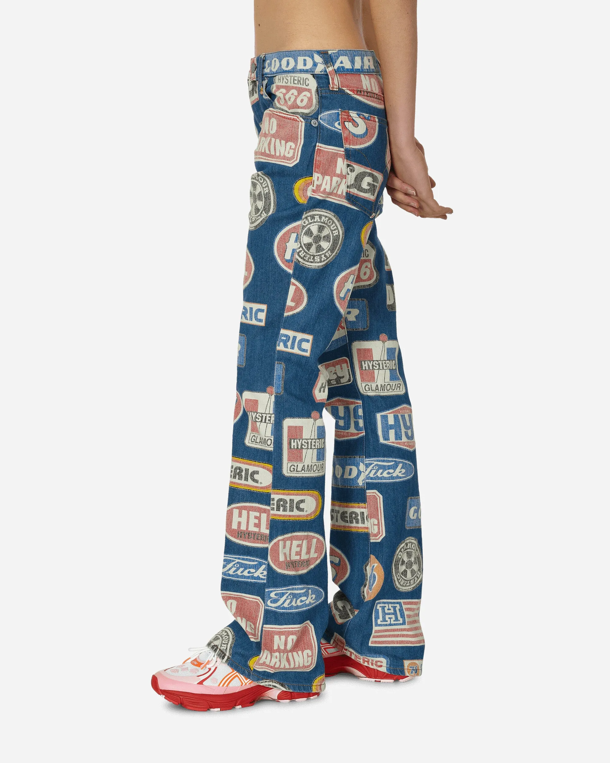 Hysteric Motor Pattern Flare Denim Hose Indigo