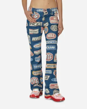 Hysteric Motor Pattern Flare Denim Hose Indigo