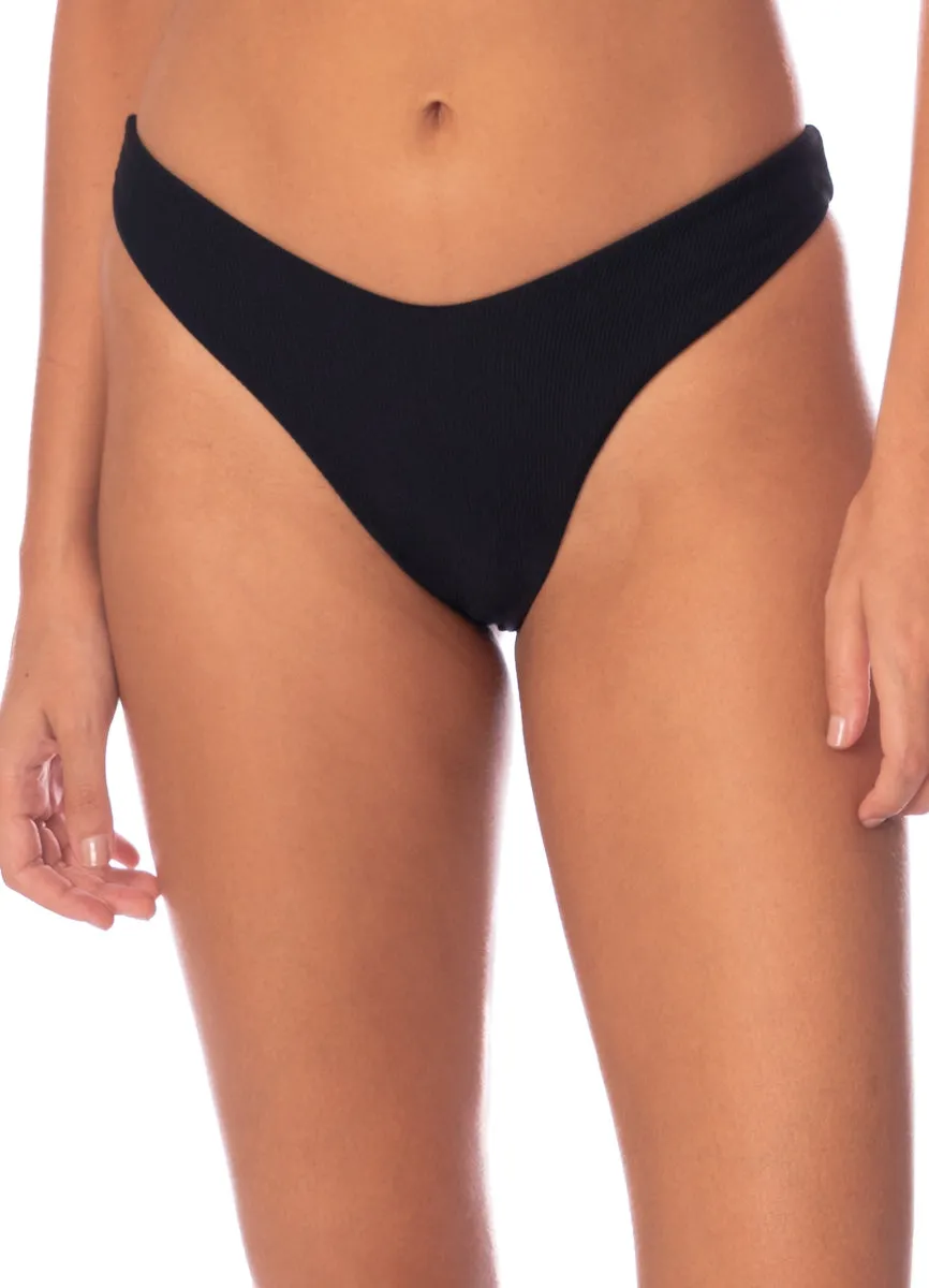 Jade Black Splendour Regular Rise Bikini-Höschen mit dünner Seite