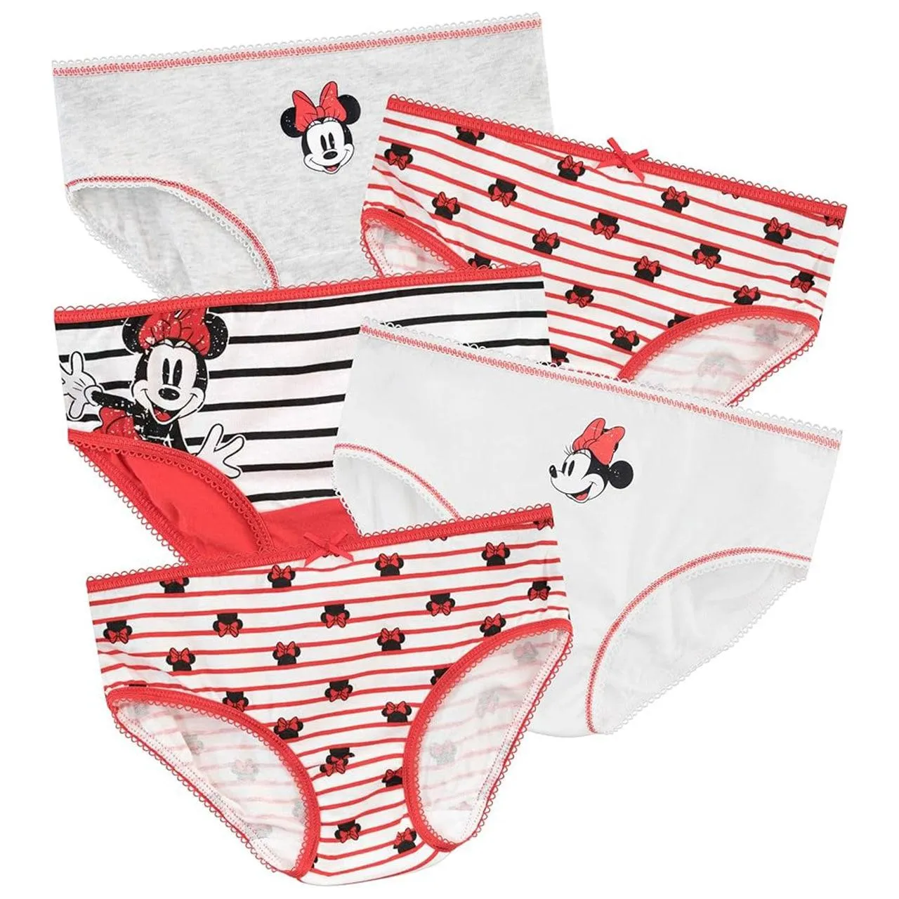 Jellifish Disney Minnie Mädchen Bikini Unterwäsche - 5er Pack (2 bis 6x) Babykids Jellifish Kinder