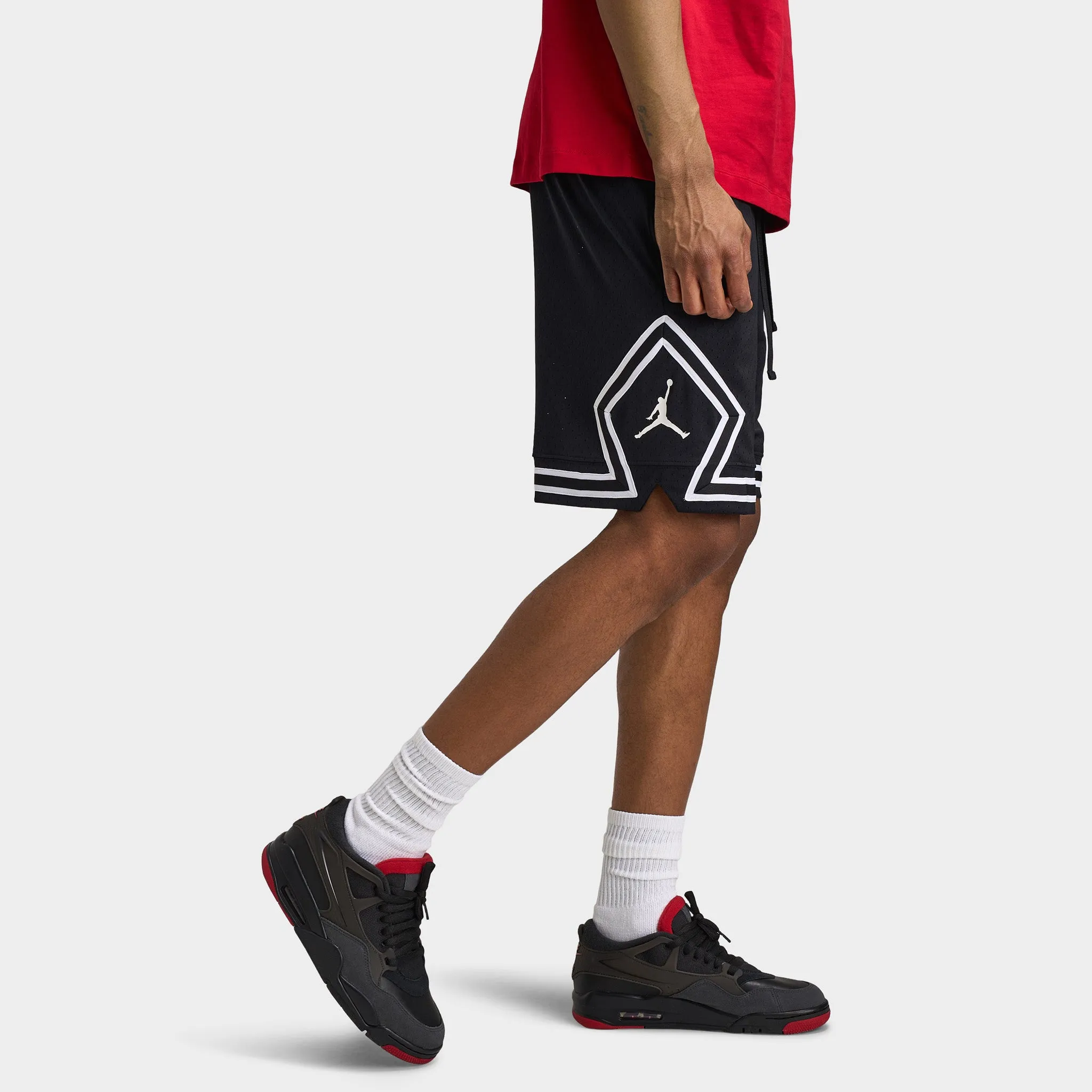 Jordan Jordan Dri-FIT Mesh Diamond Shorts Schwarz / Weiß - Weiß